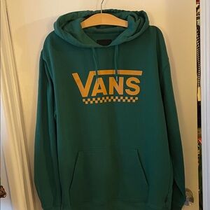 Vans Green Hoodie with Gold Logo XL